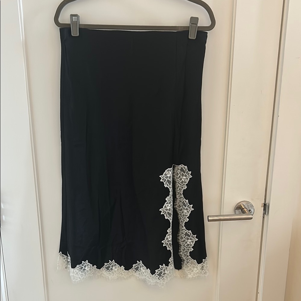 Jcrew Black Lace Trim Skirt